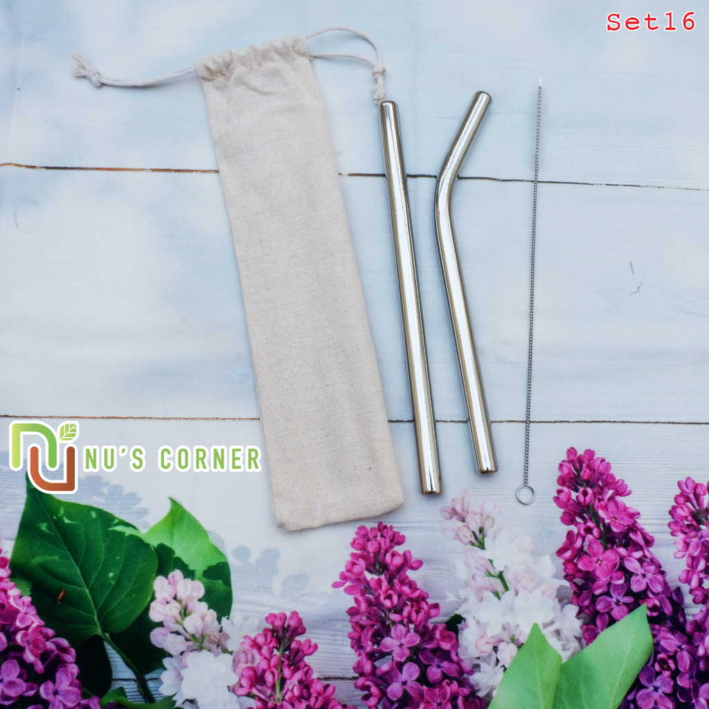 SET 16 - ỐNG HÚT INOX TRÂN CHÂU - BẢO VỆ BẢN THÂN VÀ MÔI TRƯỜNG