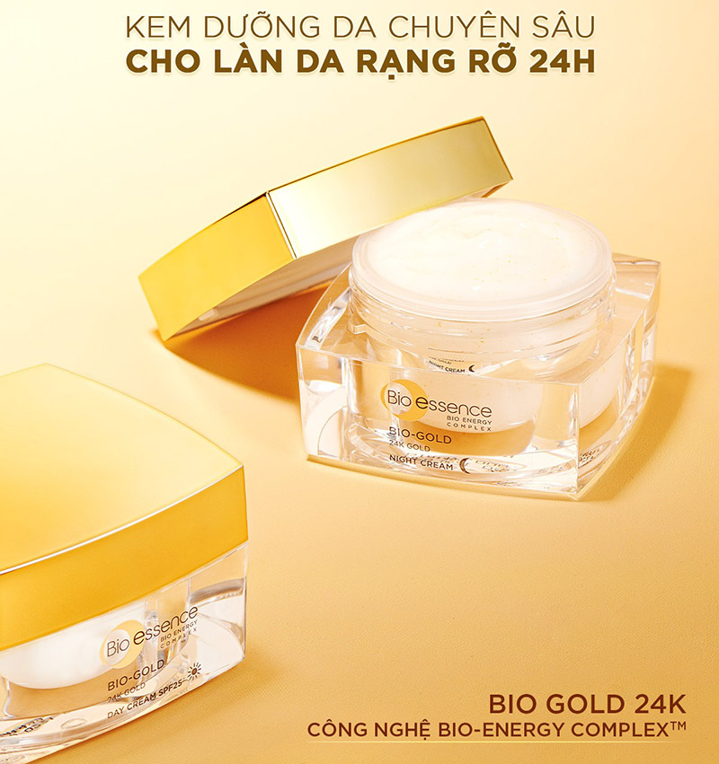 Kem Dưỡng Ban Đêm Cải Thiện Nếp Nhăn Chiết Xuất Vàng 24k Bio-essence Bio-Gold Night Cream 40g