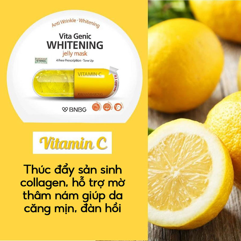 Mặt Nạ Miếng Dưỡng Ẩm, Hỗ Trợ Dưỡng Trắng, Cải Thiện Làn Da Hàn Quốc BNBG (Vitamin A, B C, E)