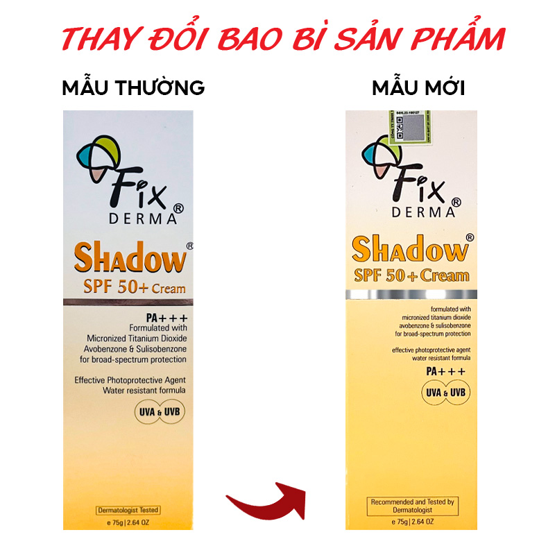 Kem Chống Nắng Dưỡng Ẩm & Bảo Vệ Da FIXDERMA Shadow SPF50+ Cream 75g