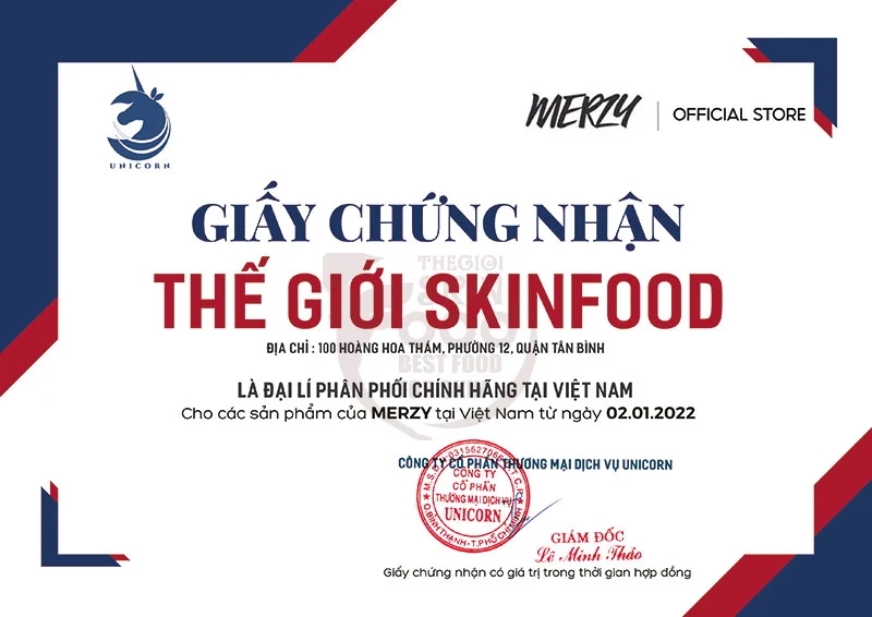 Thế Giới Skinfood là đại lý phân phối chính thức thương hiệu Merzy tại Việt Nam.