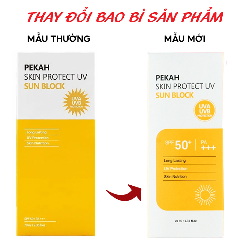 Kem Chống Nắng Nâng Tone Tự Nhiên Pekah Skin Protect UV Sunblock SPF50+/PA+++ 70ml
