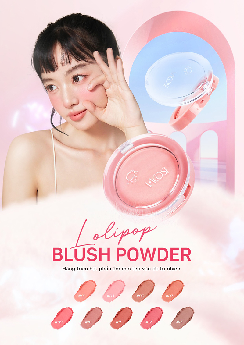 Phấn Má Hồng Bền Màu Vacosi Natural Studio Lolipop Blush Powder