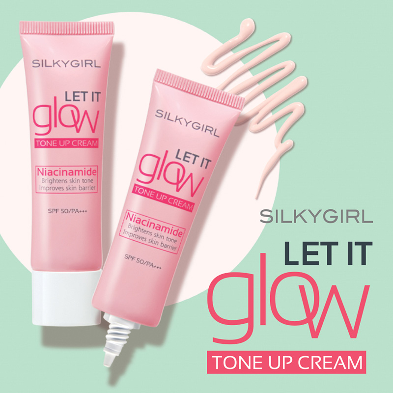 Kem Lót Nâng Tông, Làm Sáng Da Silkygirl Let It Glow Tone Up Cream SPF 50 PA+++ 25ml