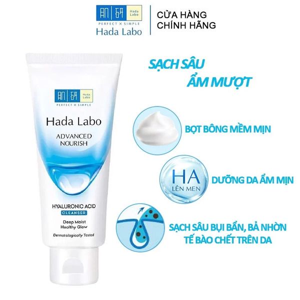 Sữa rửa mặt Hada Labo Advanced Nourish Hyaluronic Acid Cleanser