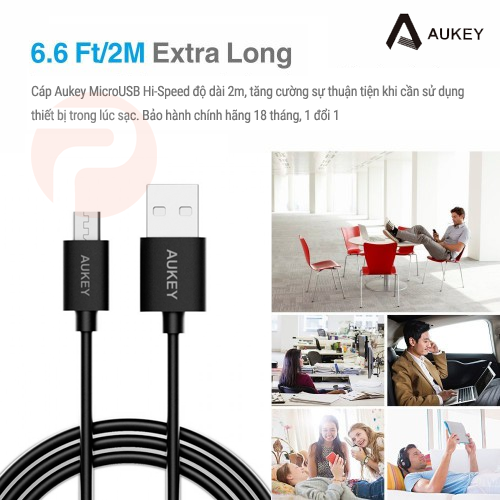 Cáp AUKEY Micro USB Hi-Speed 2M