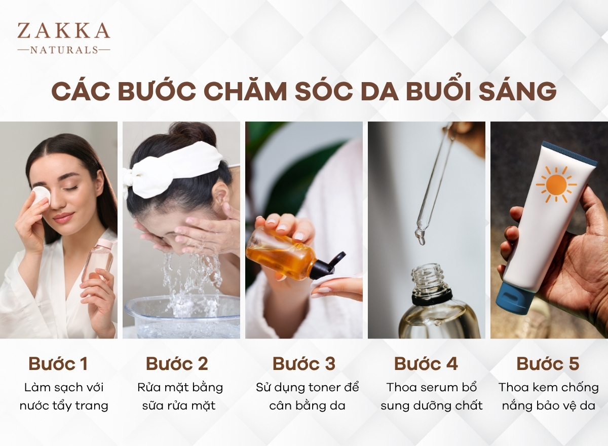 Sáng ngủ dậy có cần tẩy trang không? Quy trình skincare buổi sáng