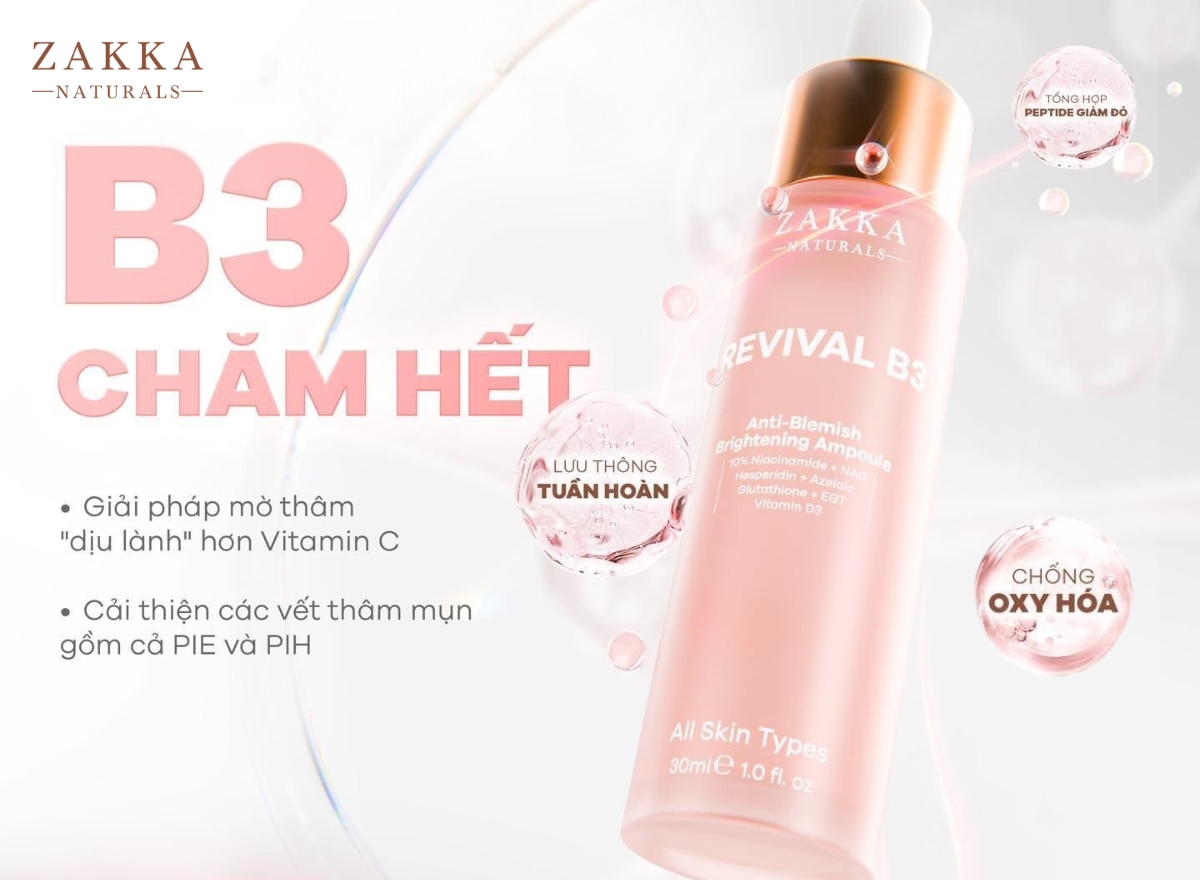 Serum B3 Zakka Review - Tinh Chất Giảm Viêm, Mờ Thâm Hiệu Quả