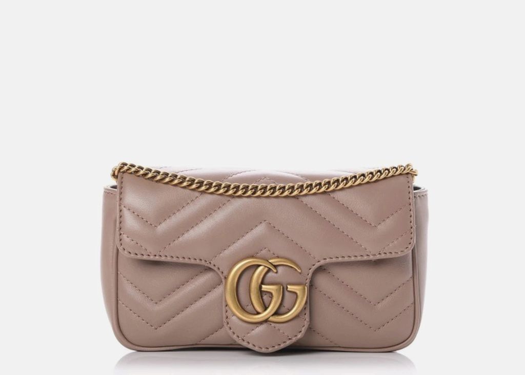 Túi Gucci GG Marmont Matelassé Leather Super Mini Hồng