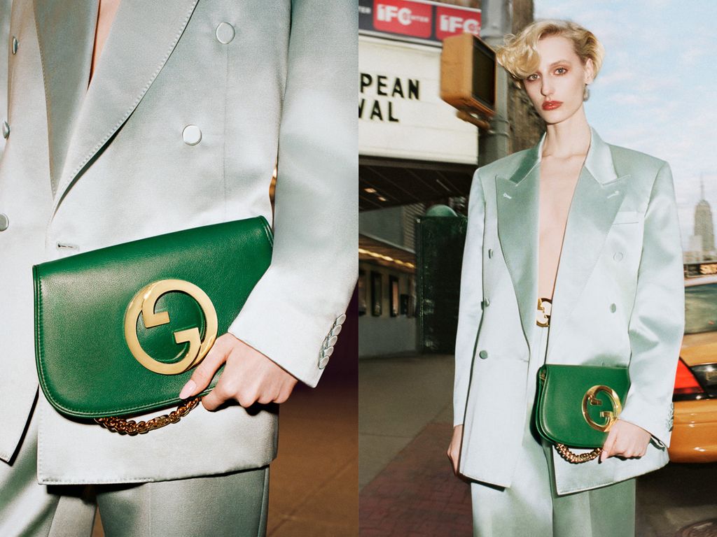 Gucci Blondie shoulder bag in emerald green leather