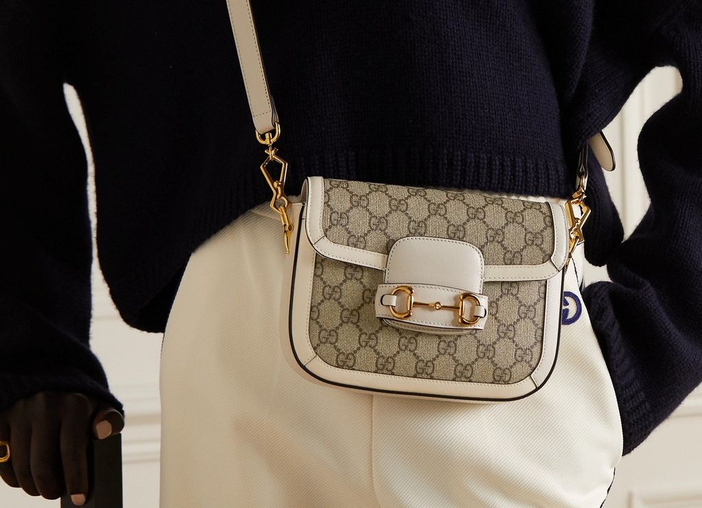 Túi Gucci Horsebit 1955 Mini Canvas Supreme GG Trắng