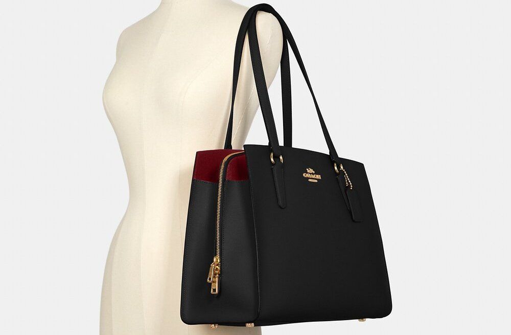 Túi Coach Tatum Carryall 40 Black Crossgrain Leather