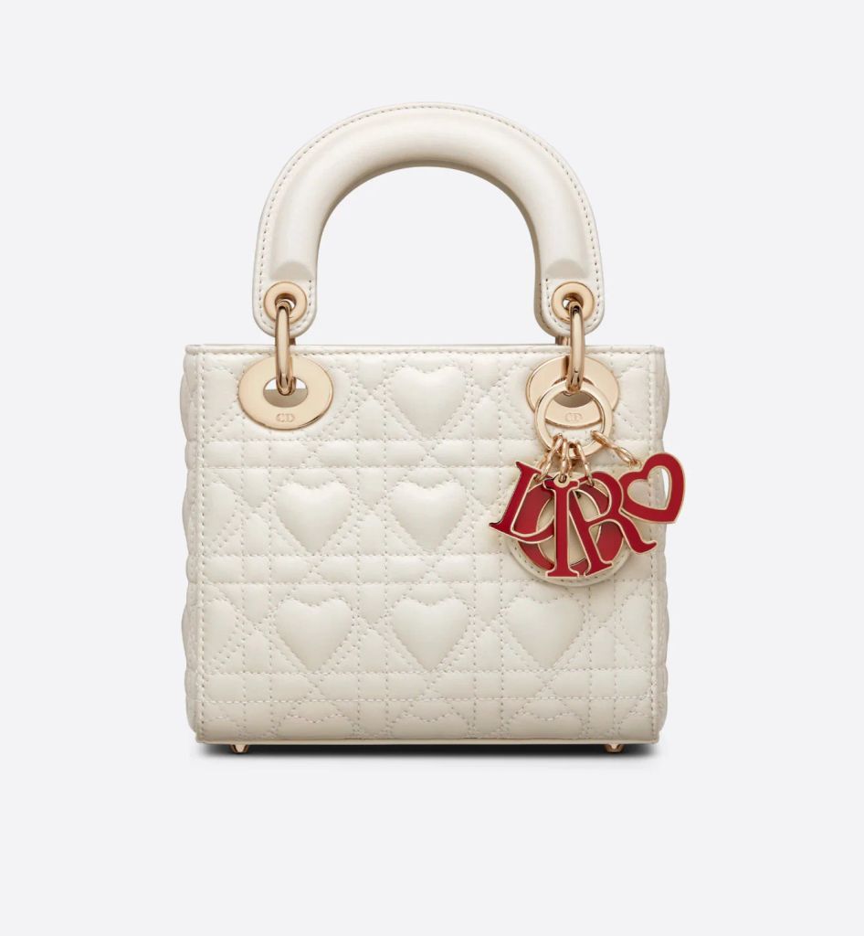 Túi Small Lady Dior My ABCDior Latte Cannage Lambskin
