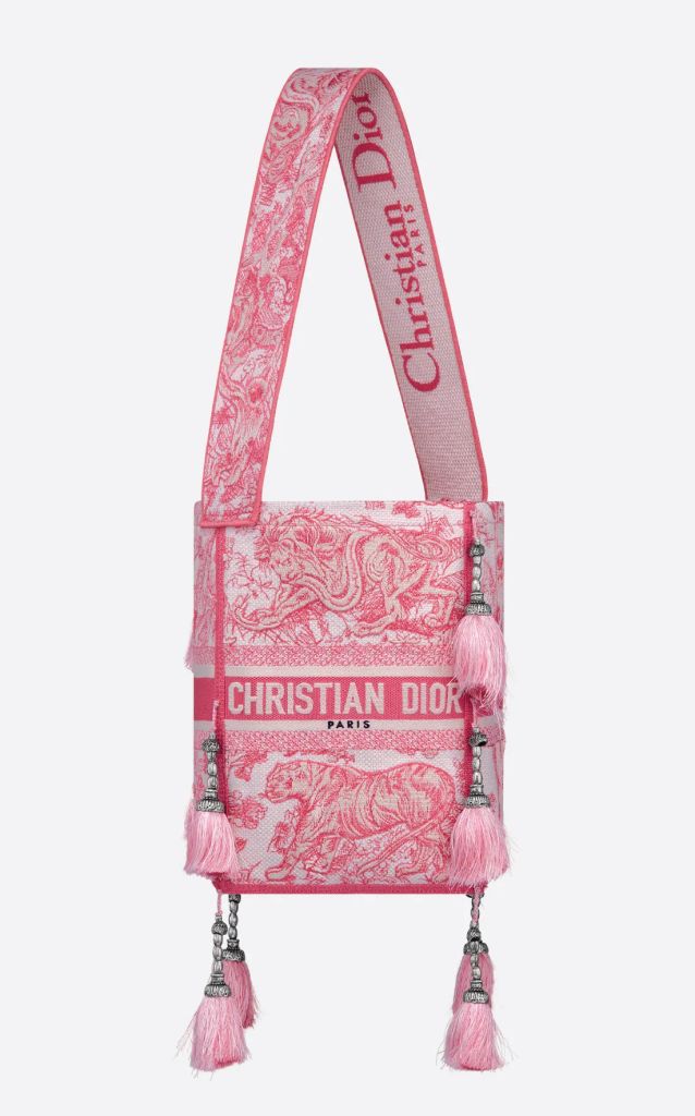 Túi xô Dior D-Bubble Peony Pink Toile de Jouy Embroidery