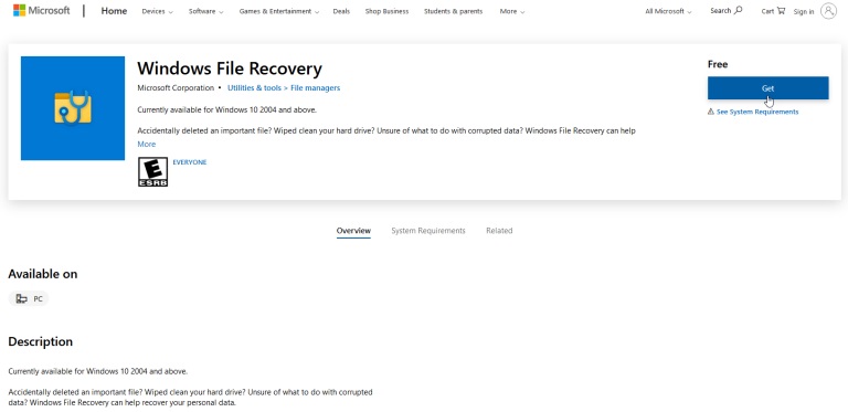 Khôi phục file đã xóa với Windows File Recovery - GEARVN