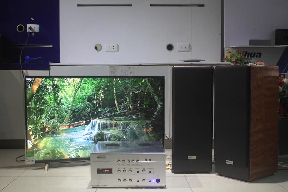 Dàn karaoke gia đình cao cấp V385 (Amly karaoke A1200 + 02 loa cây V385)