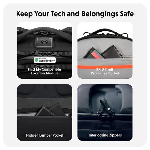 BALO CÔNG NGHỆ HYPERPACK PRO WITH APPLE FIND MY COMPATIBLE LOCATION MODULE 3