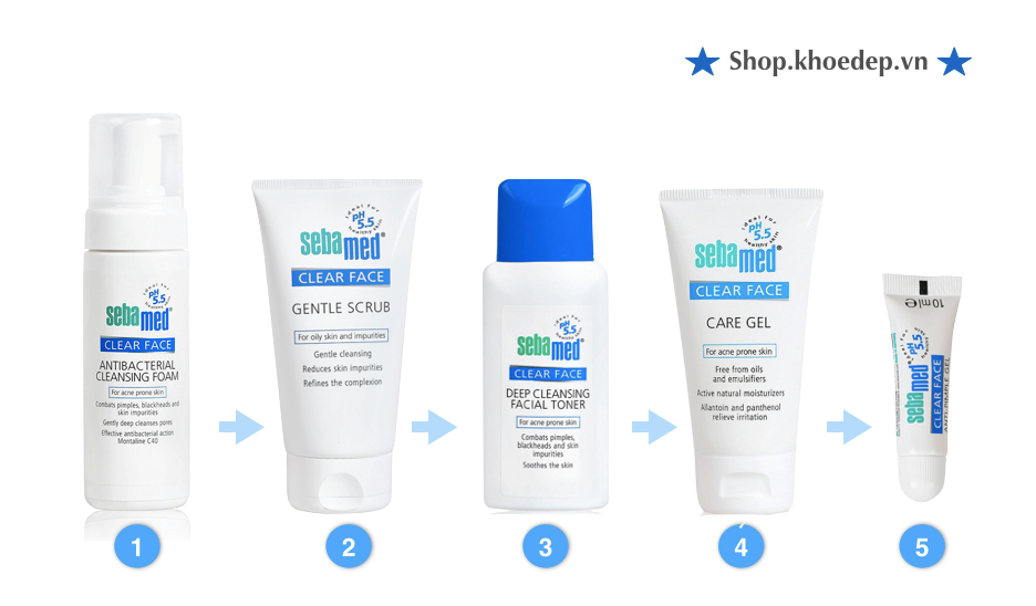 HDSD bo san pham tri mun sebamed clear face