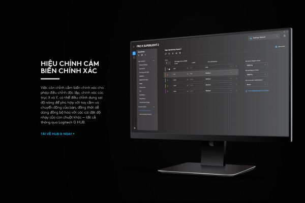 Chuột Logitech G Pro X Superlight 2 Điều chỉnh linh hoạt với G HUB