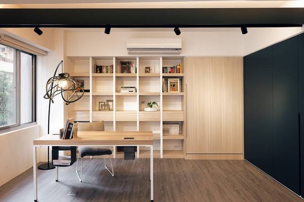 kết hợp phòng khách với phòng làm việc