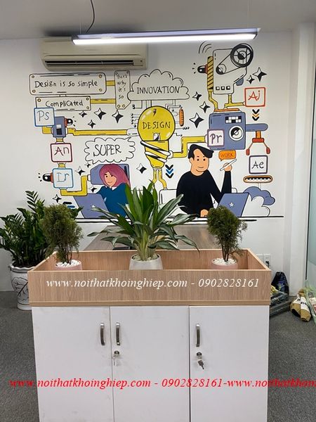 vẽ tranh tường slogan cho văn phòng