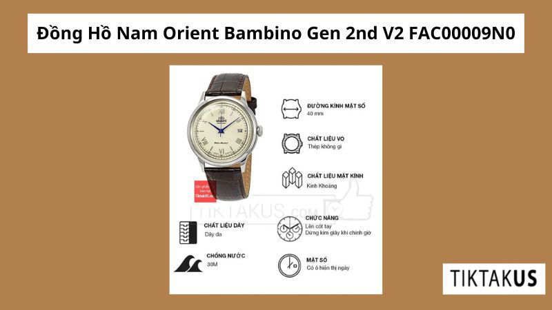 Đồng Hồ Nam Orient Bambino Gen 2nd V2 FAC00009N0