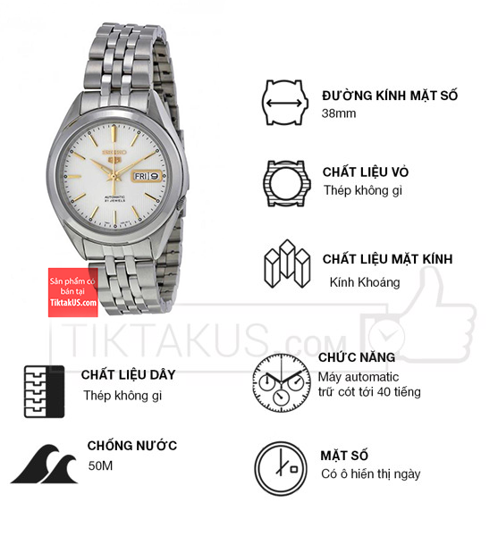 Seiko 5 automatic size 38mm SNKL17K1