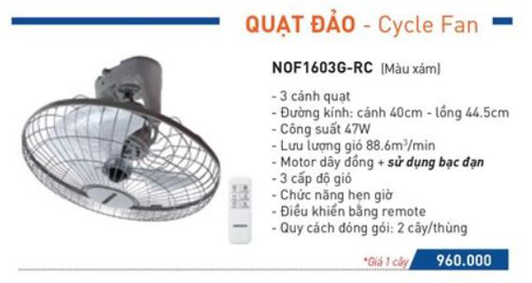 Catalogue Quạt đảo Nanoco NOF1603G-RC