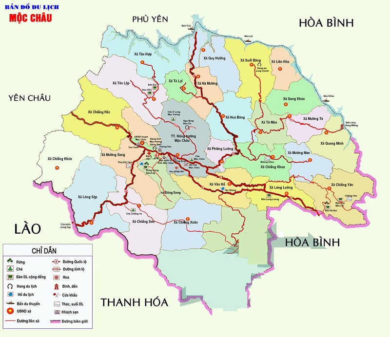 UPDATE bản đồ du lịch Mộc Châu MỚI & CHI TIẾT nhất