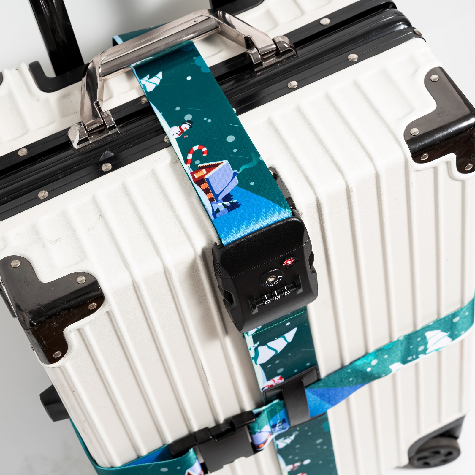 Dây đai ràng vali loại dây đơn Go&Fly khóa TSA cao cấp dày 1.5 mm winter xanh lá