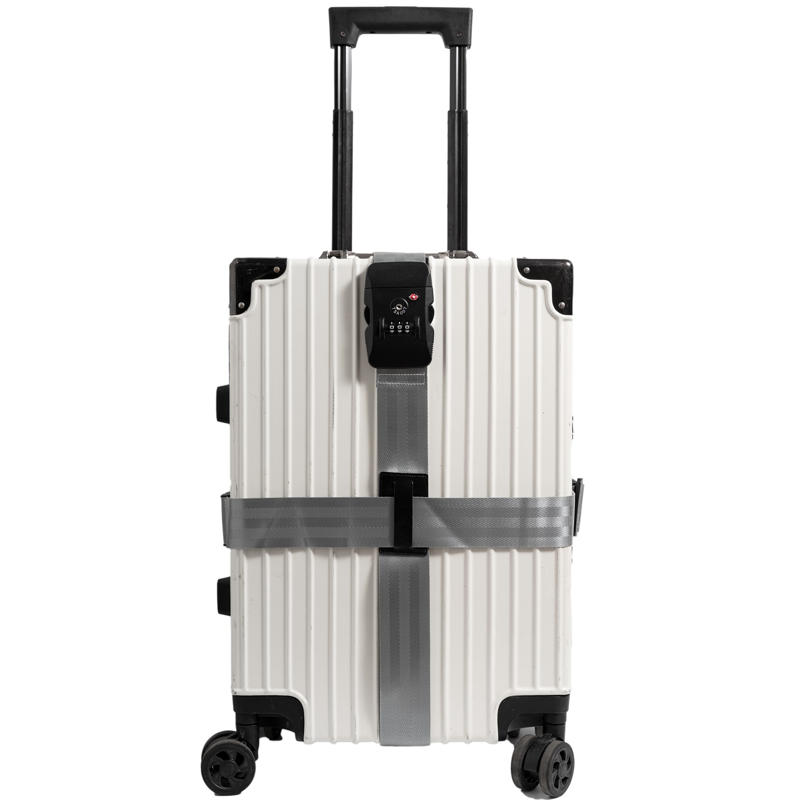 Dây cột vali loại chữ thập cao cấp chính hãng Go&Fly khóa số TSA007 loại dày 1.5 mm xám