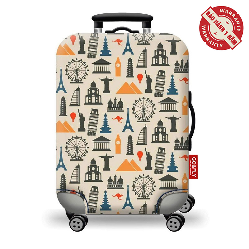 Vỏ bọc vali hành lý co giãn Go&Fly Vintage (Vải dày) Size 20- 24- 28