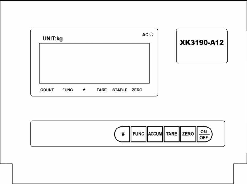 Các phím chức  năng bộ chỉ thị XK3190-A12 (đầu cân A12)