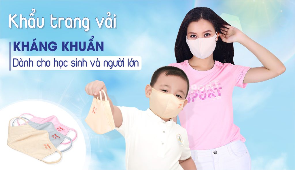 KHẨU TRANG VẢI KHÁNG KHUẨN DÀNH CHO HỌC SINH VÀ NGƯỜI LỚN PALTAL