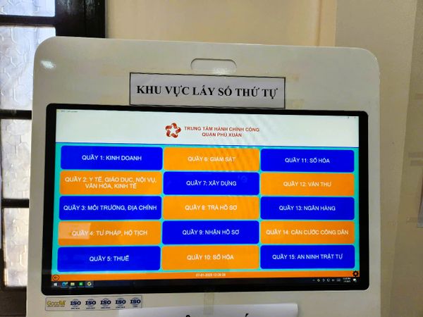 Triển Khai Kiosk Lấy Số Thứ Tự Cho Cơ Quan Hành Chính Công Tại Huế