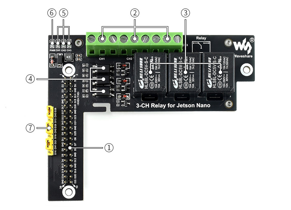 Mạch Waveshare Relay Expansion Board For Jetson Nano