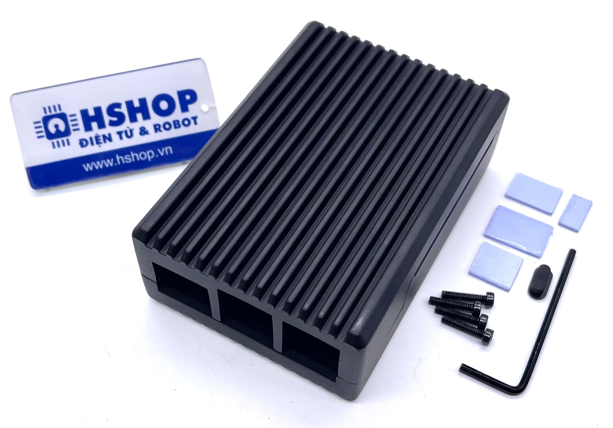Vỏ Nhôm Nguyên Khối Raspberry Pi 5 Aluminium Heatsink Case (Passive Cooling, Silent)