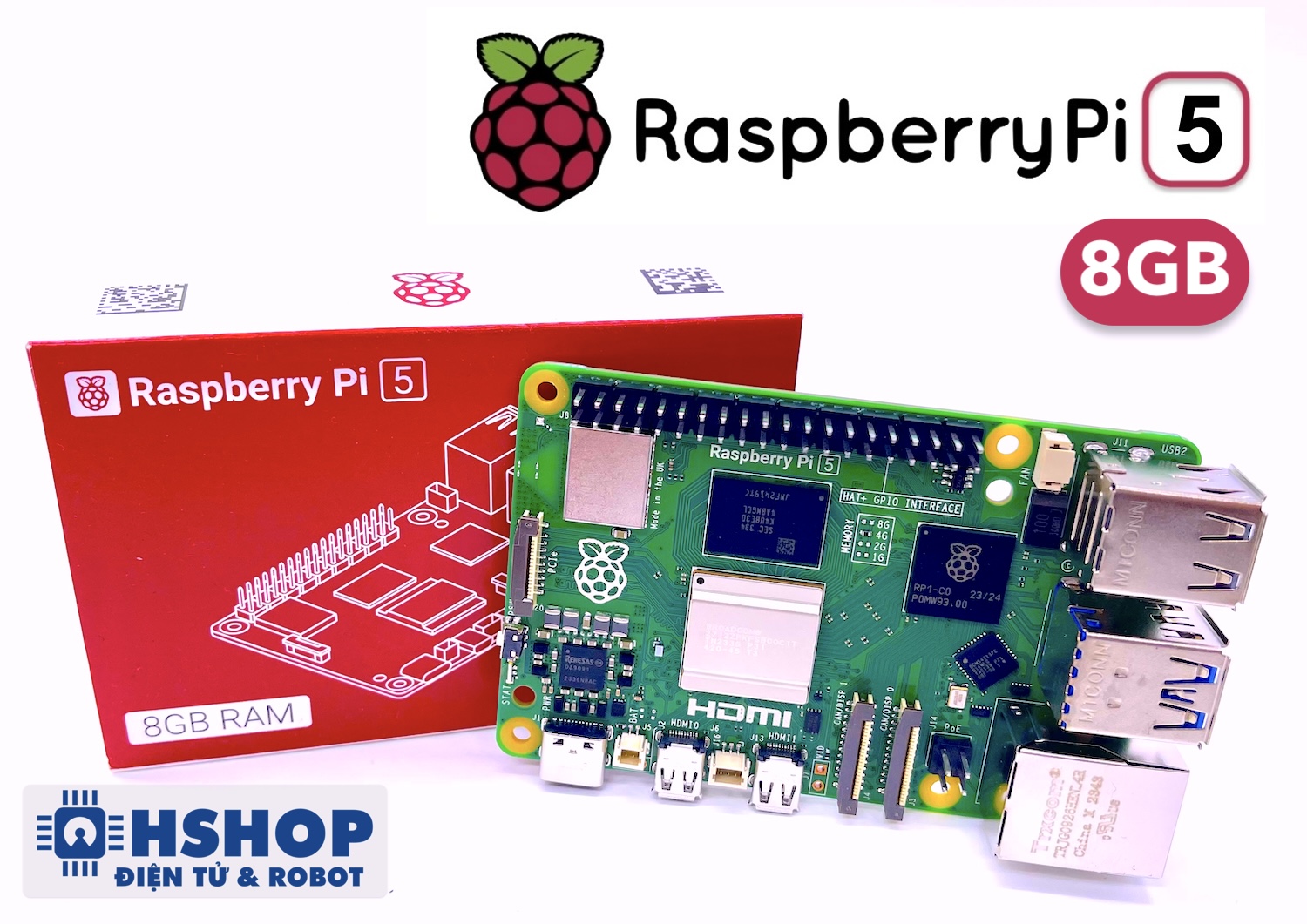 Máy tính Raspberry Pi 5 RAM 8GB (Made in UK)