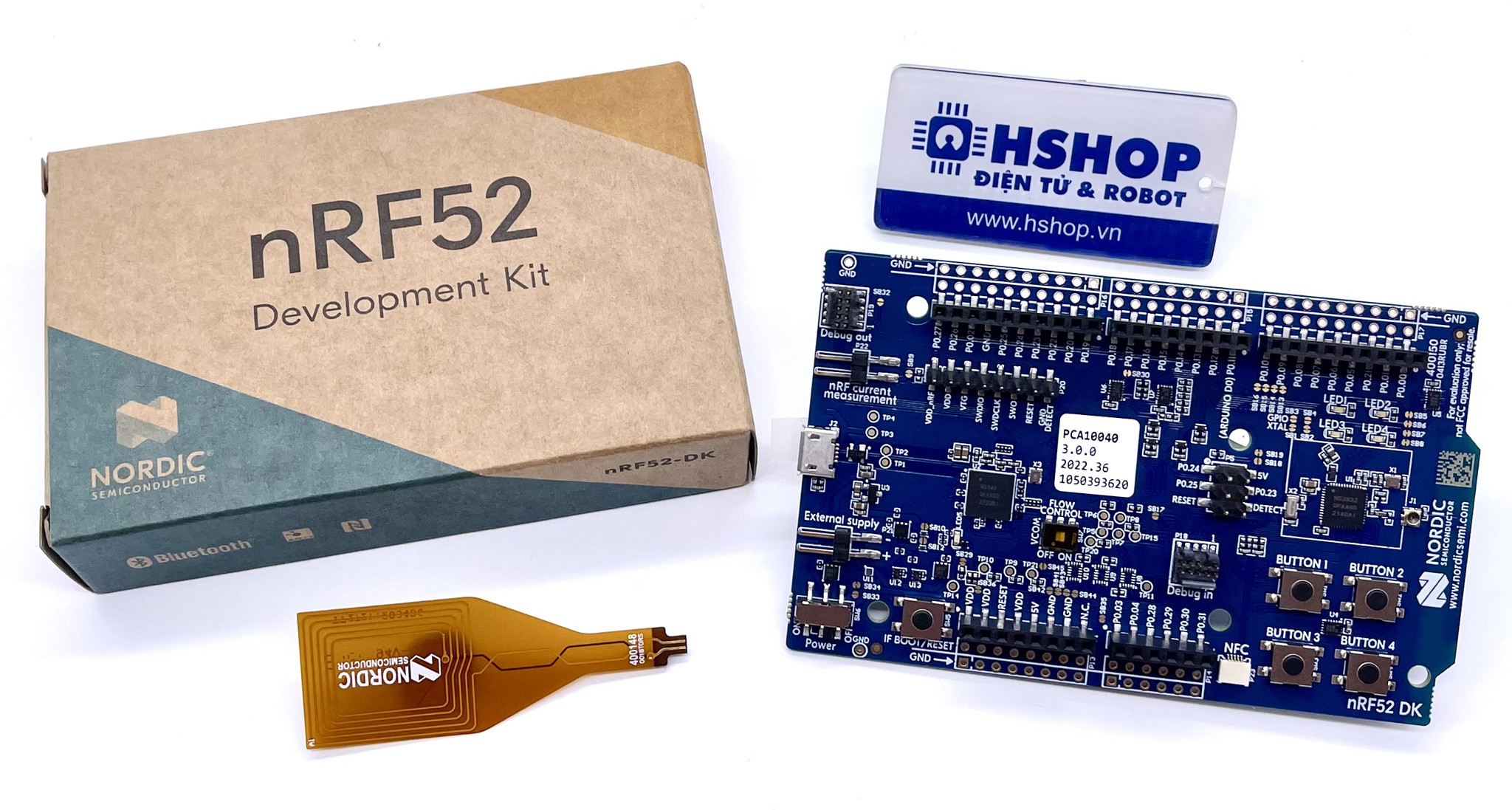 Mạch nRF52 DK, Development kit for Bluetooth LE, Bluetooth mesh, ANT and 2.4 GHz applications