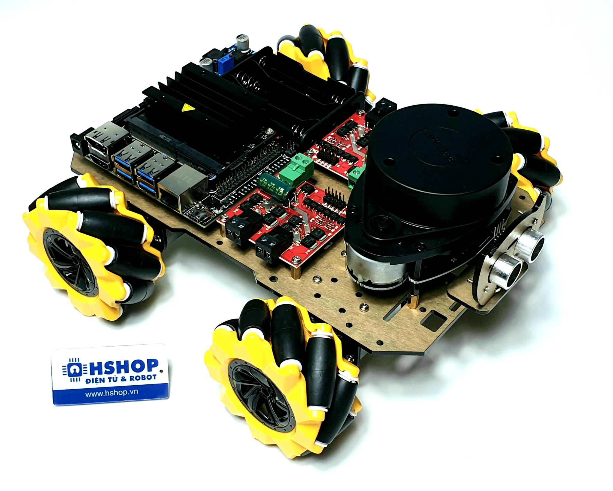 Khung xe Robot Chasiss Black Cat Mecanum Servo JGB37-520