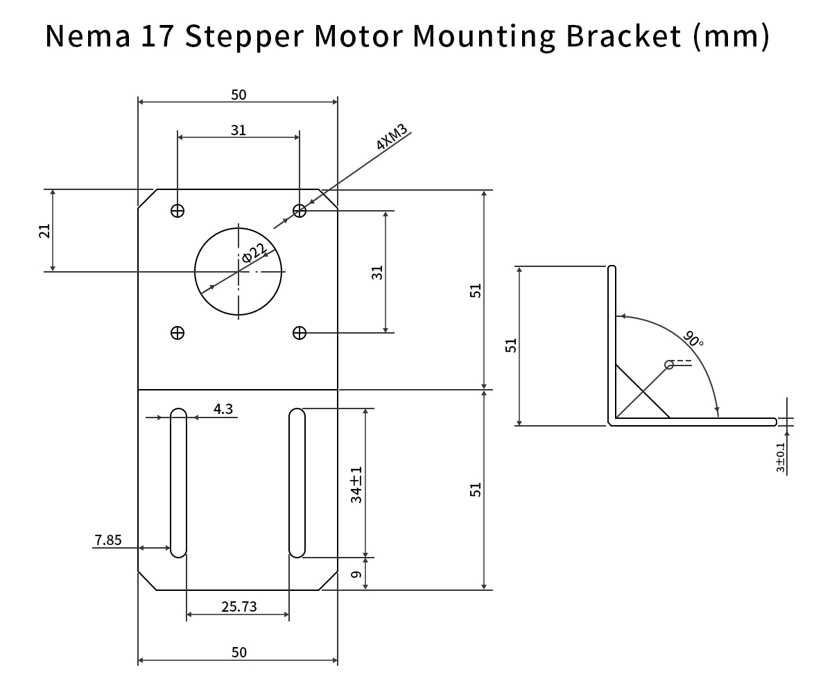 Gá bắt động cơ bước L Size 42mm Nema 17 Stepper Motor Mounting Bracket