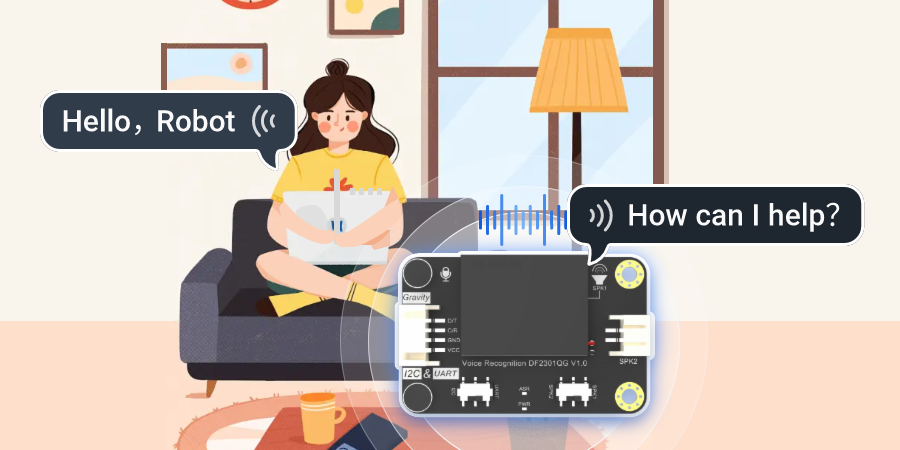 Mạch nhận dạng giọng nói DFRobot Gravity: Offline Language Learning Voice Recognition Sensor - I2C & UART