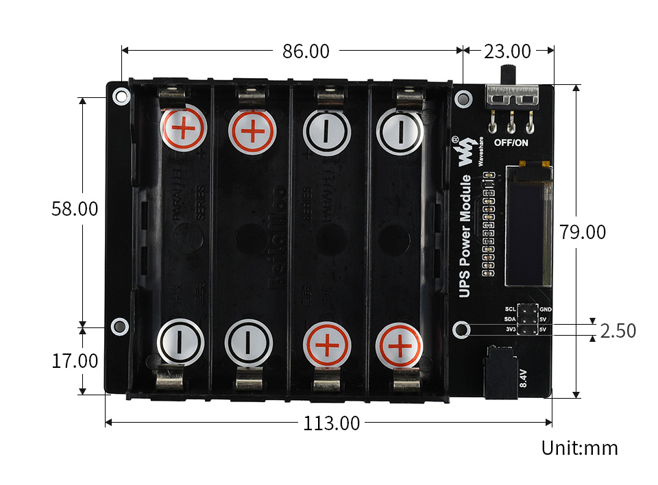 Mạch Waveshare Uninterruptible Power Supply UPS Module For Jetson Nano