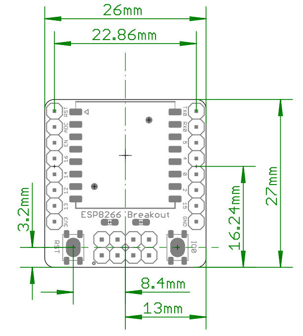 Mạch thu phát Wifi SoC ESP8266 ESP-07S Ai-Thinker Breakout