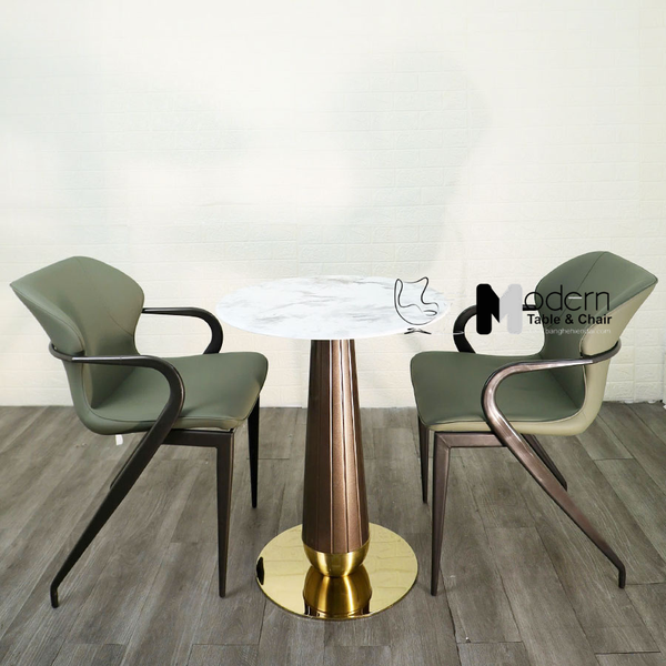 Bàn cafe mặt đá tròn 60cm TE1553-06E