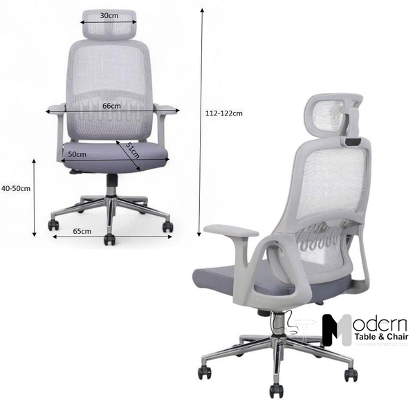 Ghế xoay văn phòng lưng lưới nệm vải