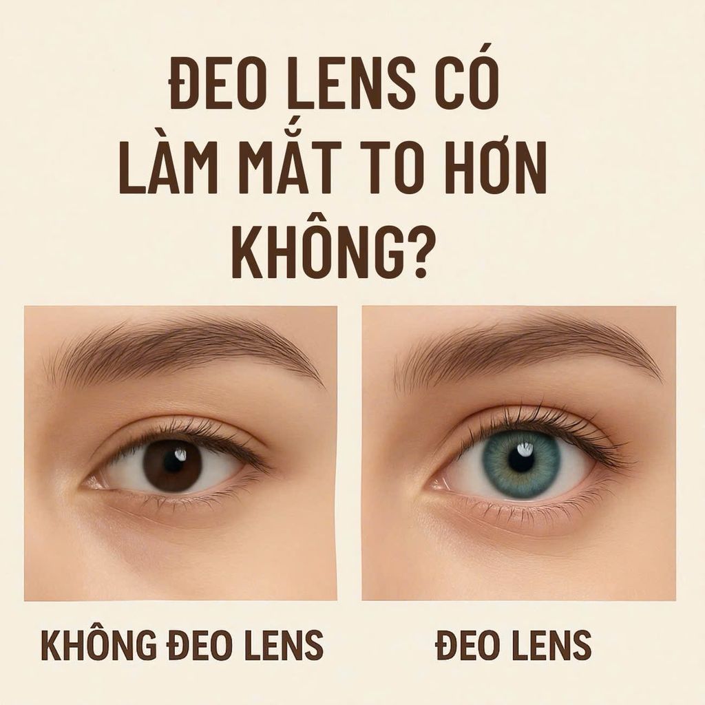 Đeo Lens Có Làm Mắt To Hơn Không? Giải Mã Hiệu Ứng Mắt To Khi Dùng Kính Áp Tròng