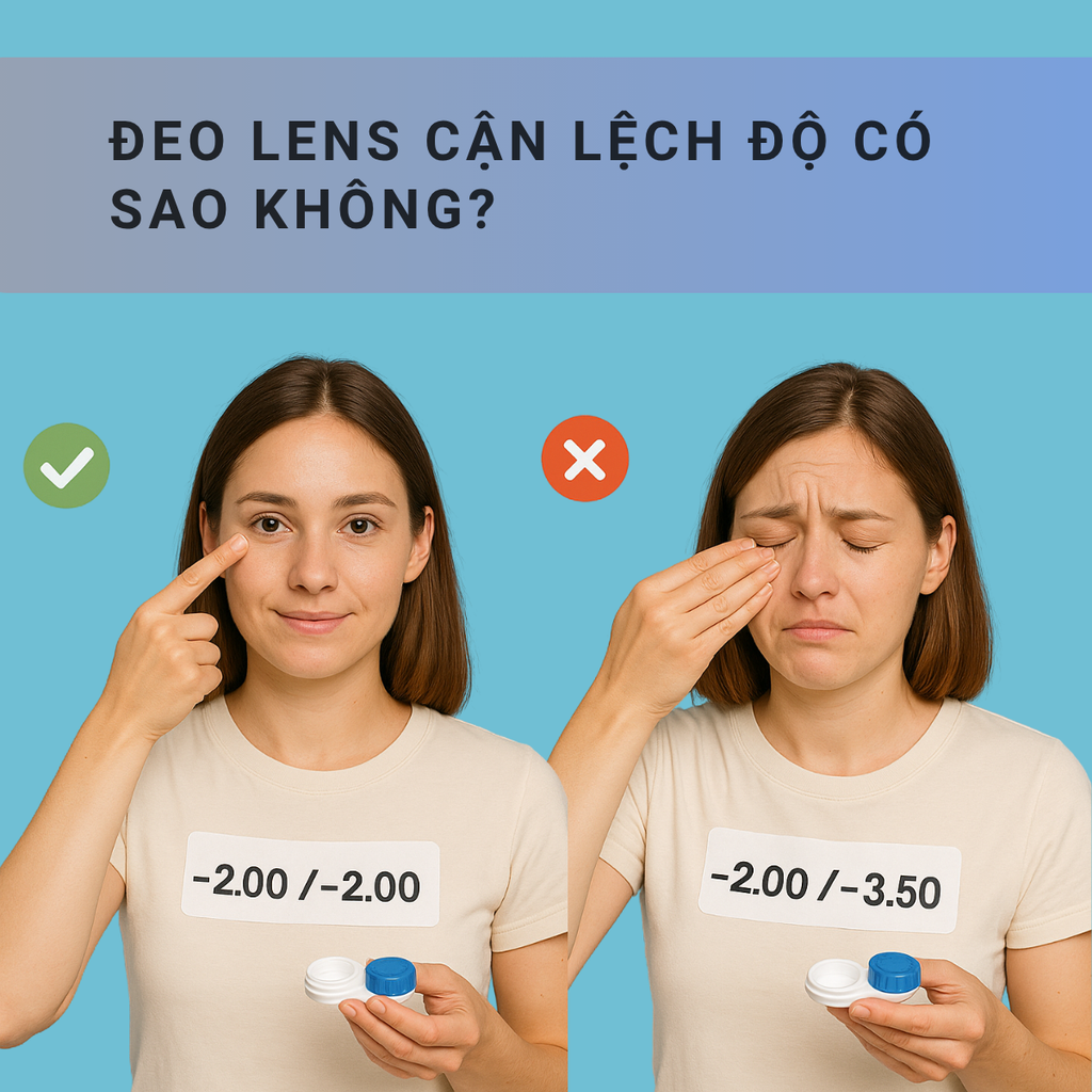 Đeo Lens Cận Lệch Độ Có Sao Không? Lưu Ý Quan Trọng Cho Người Cận