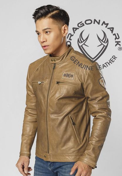 áo khoác da nam màu nâu F20 áo khoác da nam màu nâu F20