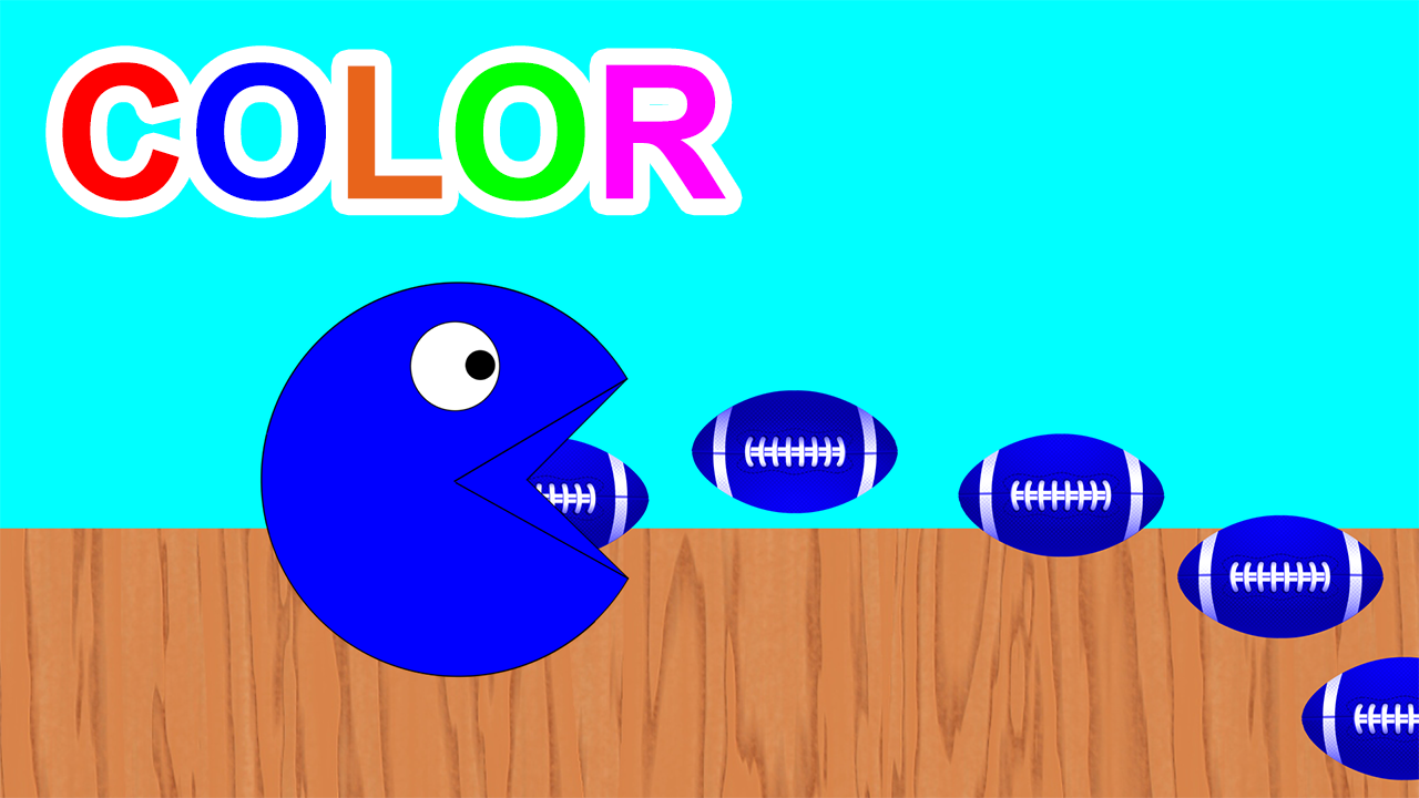 Learn Colors With 3D Rugby Ball and Pacman For Kids Children Babies